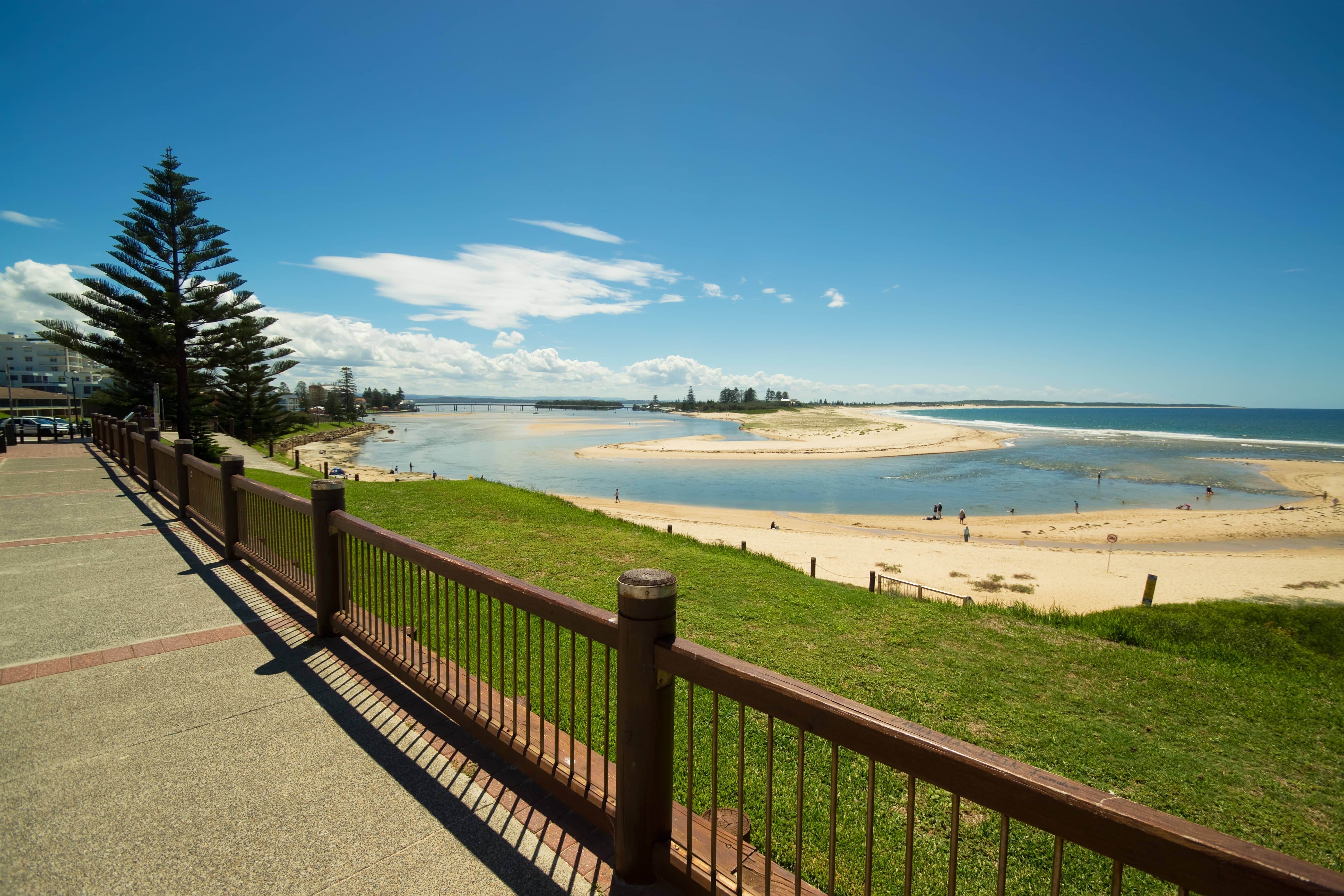 Beautiful beach views with blue skies at the Entrance, Central Coast, NSW